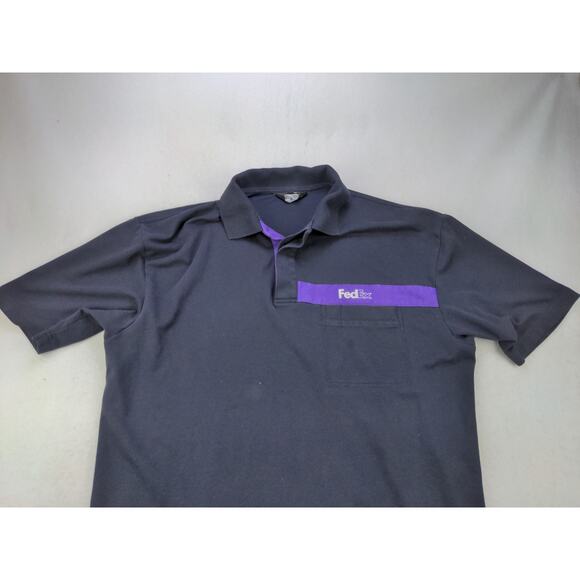 FedEx Federal Express VF Imagewear Employee Uniform Shirt Size XL Black - Picture 3 of 9